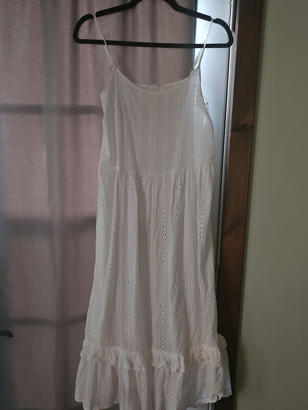 White Eyelet Cotton Maxi Dress